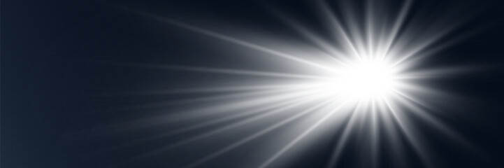 Bright beautiful star.Illustration of a light effect on a transparent background.
