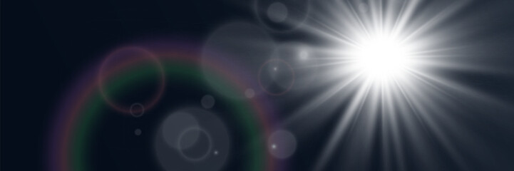 Bright beautiful star.Illustration of a light effect on a transparent background.
