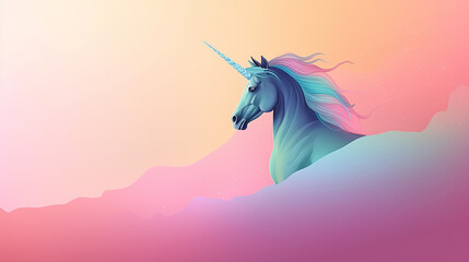 Obraz na płótnie Canvas Imaginary unicorn in the clouds. Generative AI