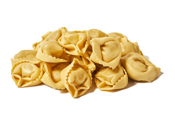 Italian traditional tortellini pasta isolated on white background. Ravioli isolated 