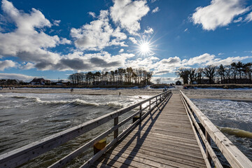 Auf dem Fischersteg im Winter.