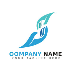 Logo design templates. Hand icon for business logo, help symbol.