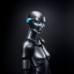 Female cyborg - woman robot girl