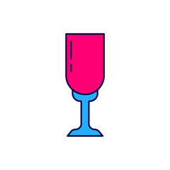 Filled outline Glass of champagne icon isolated on white background. Vector