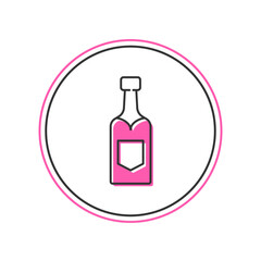 Filled outline Champagne bottle icon isolated on white background. Vector