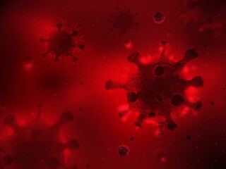 Virus visualization - obrazy, fototapety, plakaty