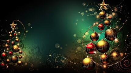Obraz na płótnie Canvas Christmas tree decoration indoor wallpaper. Colourful ornaments and lights. Generative AI