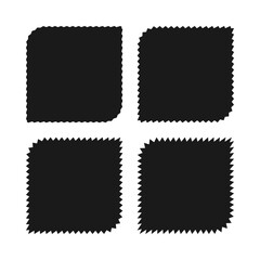 Zigzag Edge Square Leaf Icon Set
