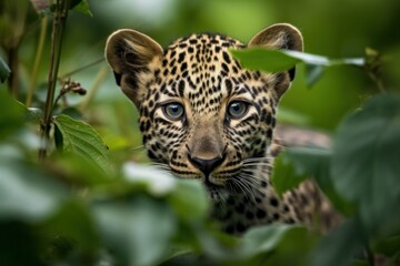 Fototapeta premium Baby wildlife in the green forest
