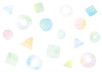 水彩テクスチャーのカラフルな幾何学模様背景