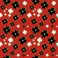 black and white flowers  pattern 
