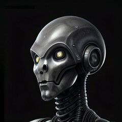 Alien male cyborg robot terminator