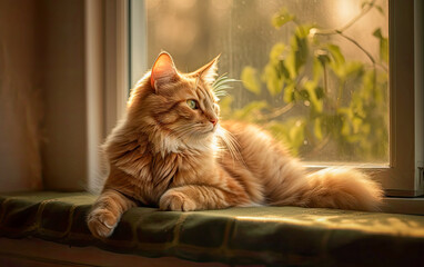 cat on a window sill