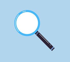 Magnifying glass and search flat illustration.	
