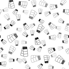 Black Color palette guide icon isolated seamless pattern on white background. Vector