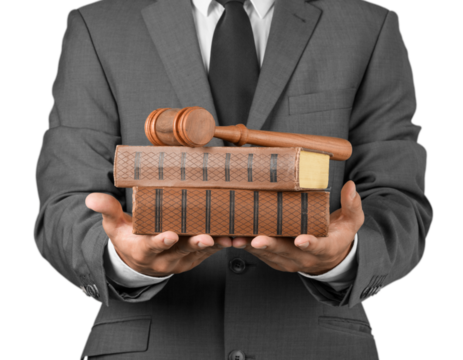 Close up lawyer with gavel judge and books - Powered by Adobe