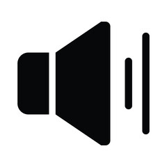 Sound Speaker Volume Icon, Symbol, Sign, Black and White For Website, Mobile Apps, and Other Design Elements