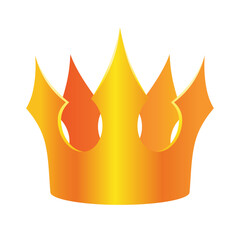 Golden 3d crown. Isolated vector and PNG illustration on transparent background.