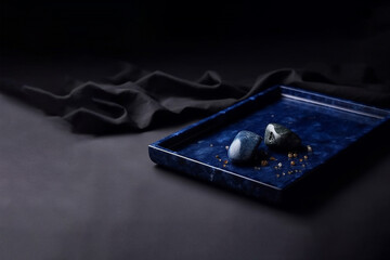 Luxury Lapis Lazuli Jewelry Tray with Precious Stones