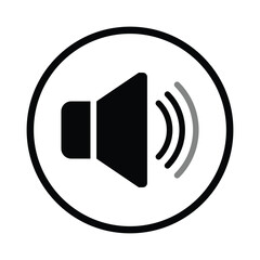 Sound Speaker Volume Icon, Symbol, Sign, Black and White For Website, Mobile Apps, and Other Design Elements