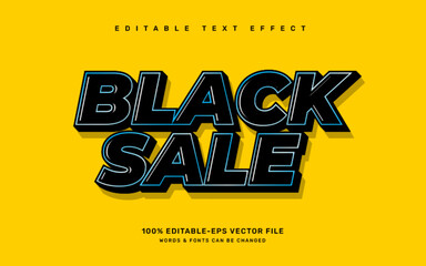 Black sales editable text effect template