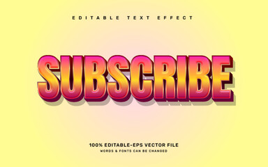 Subscribe editable text effect template