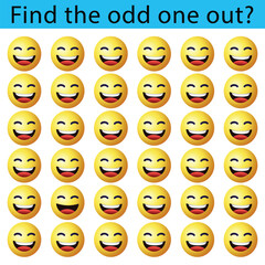 Find the odd one out vector illustration sheet. Spot the difference.