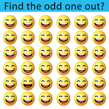 Find the odd one out vector illustration sheet. Spot the difference.