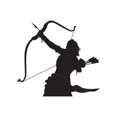 Lord Rama with bow and arrow silhouette vector. Happy Shree Ram Navami celebration.