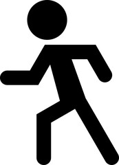 Black running sign icon PNG