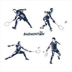 badminton player silhouette vector design