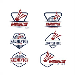 badminton sport logo vector design