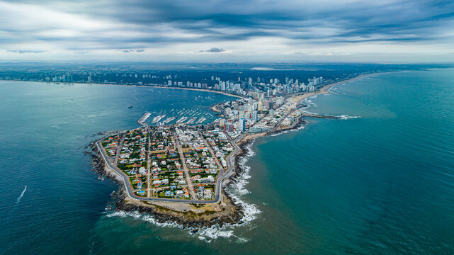 Aerial of Punta del Este, Uruguay