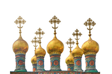 Obraz premium Cathedral of the Savior of the Holy Face - miraculous Image (Verkhospassky, Spas behind the Golden lattice, Spassky), isolated on a white background