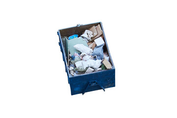 Dumpster, isolated on a white background. Garbage container, isolated on a white background