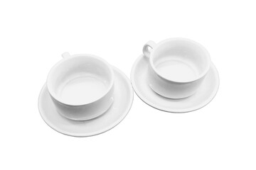 White two cups, isolated on a white background