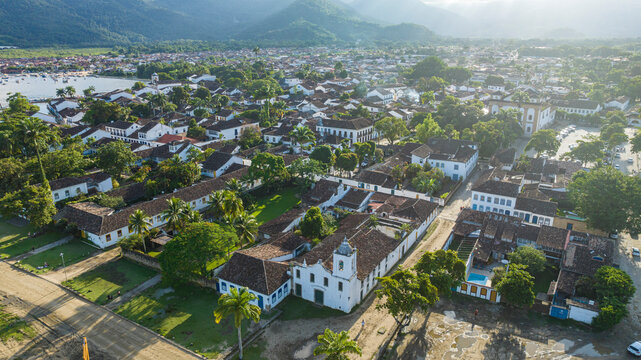 Aerial of Paraty, UNESCO World Heritage Site, Brazil