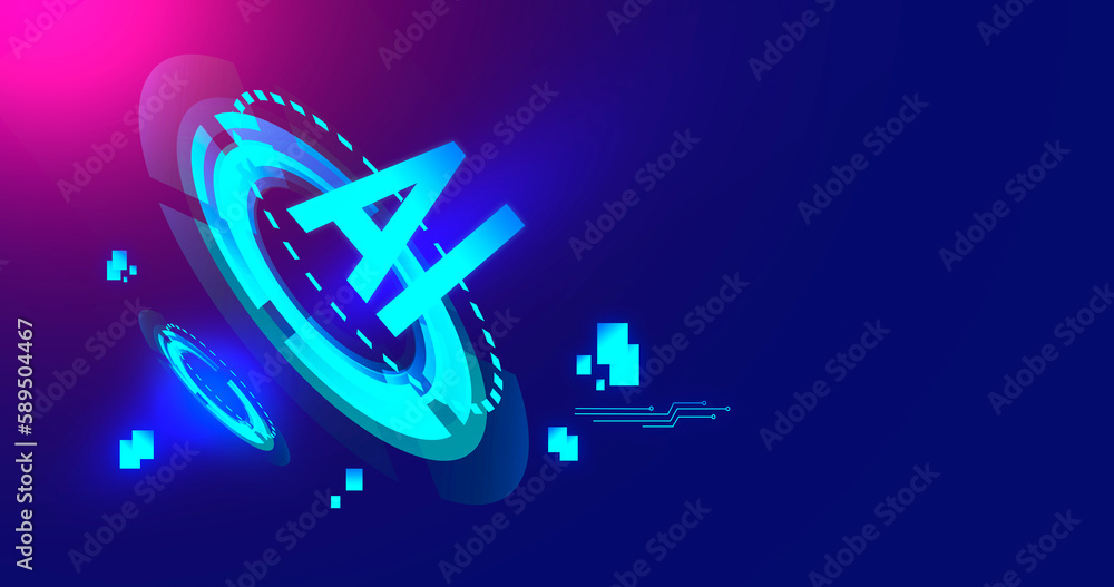 Aufkleber artificial intelligence machine learning business internet technology concept. hologram digital chat