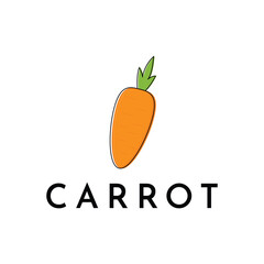 vegetable carrot fresh lines art colorful logo design vector symbol icon illustration