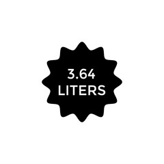 3.64 liters png informational badge symbol