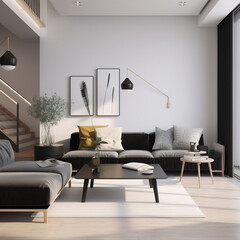 Living room aesthetic realestate mockup Generative AI