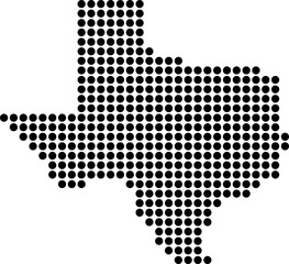 Texas map contour. Texas state map in png. Dotted Texas map. US state map in dot