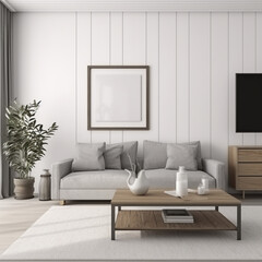 Living room aesthetic realestate mockup Generative AI