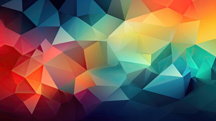 Abstract 3D colored polygon background. Generative AI