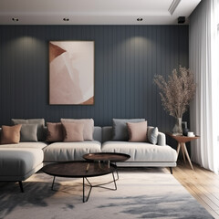 Living room aesthetic realestate mockup Generative AI