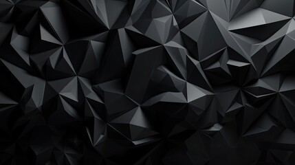 Abstract 3D black polygon background. Generative AI