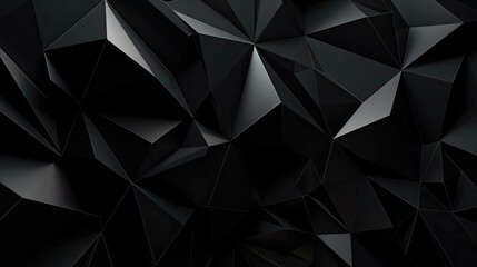 Abstract 3D black polygon background. Generative AI