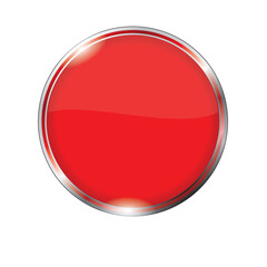 red round button isolated on a white background