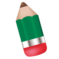 green pencil isolated on white