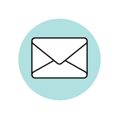 mail envelope icon on white background